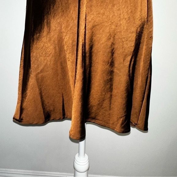 Motel Rocks Paiva Slip Dress in Satin Rich Brown size XL - Picture 10 of 14